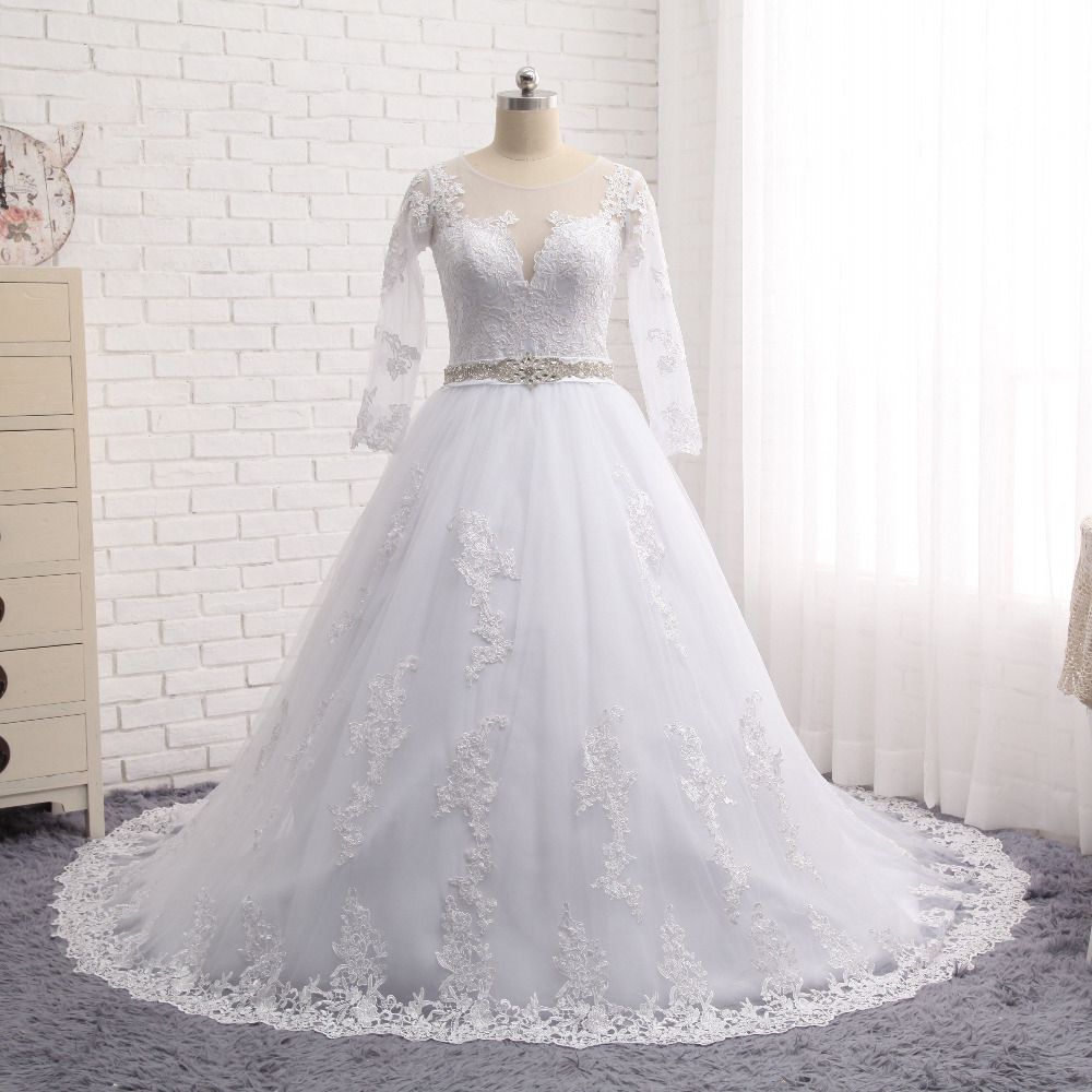 Discount 2019 Long Sleeves Plus Size Wedding  Dresses  With 