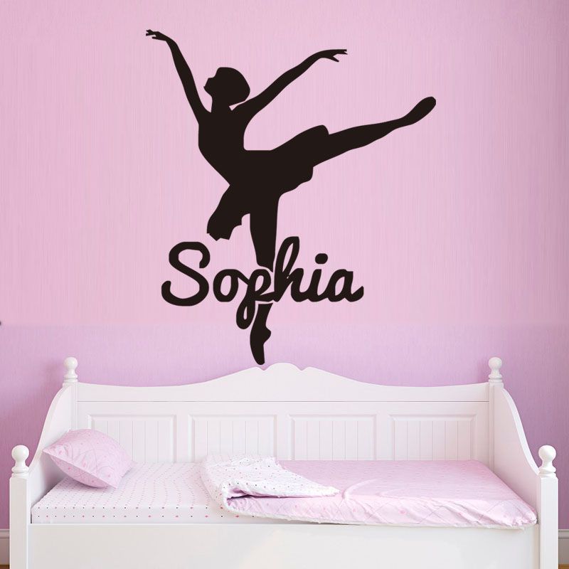 Hot Elegent Ballerina Dancing Personalized Vinyl Decals For Room Hot Elegent Ballerina Dancing Personalized Vinyl Decals For Room Decor Waterproof Any Name Wall Stickers Diy From