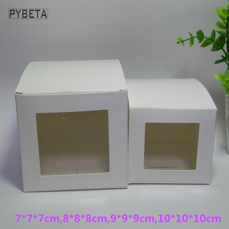 white paper box window gift box for diy candle toys sample party diy paper box