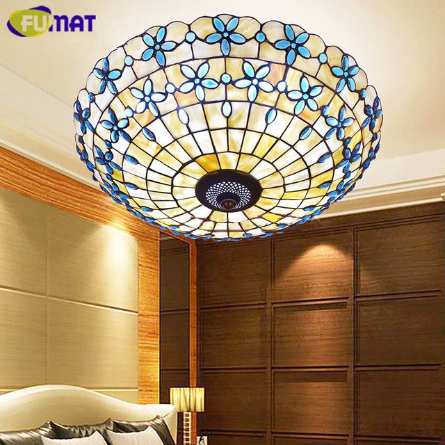 Fumat Blue Lilac Shell Ceiling Lamp Bedroom Living Room Light