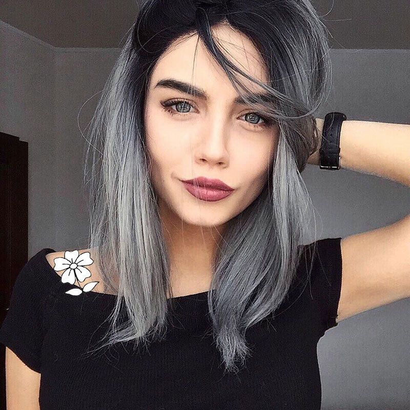 Short Hair With Gray Ombre