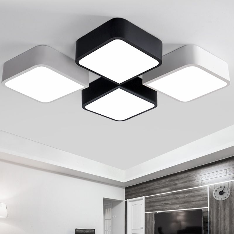 Creative Diy Ceiling Lights Black White Iron Creative Diy Ceiling Lights Black White Iron Acrylic Shade Led Lamp Fixture Indoor Lighting Re Luminaria Teto By Alice Wu10