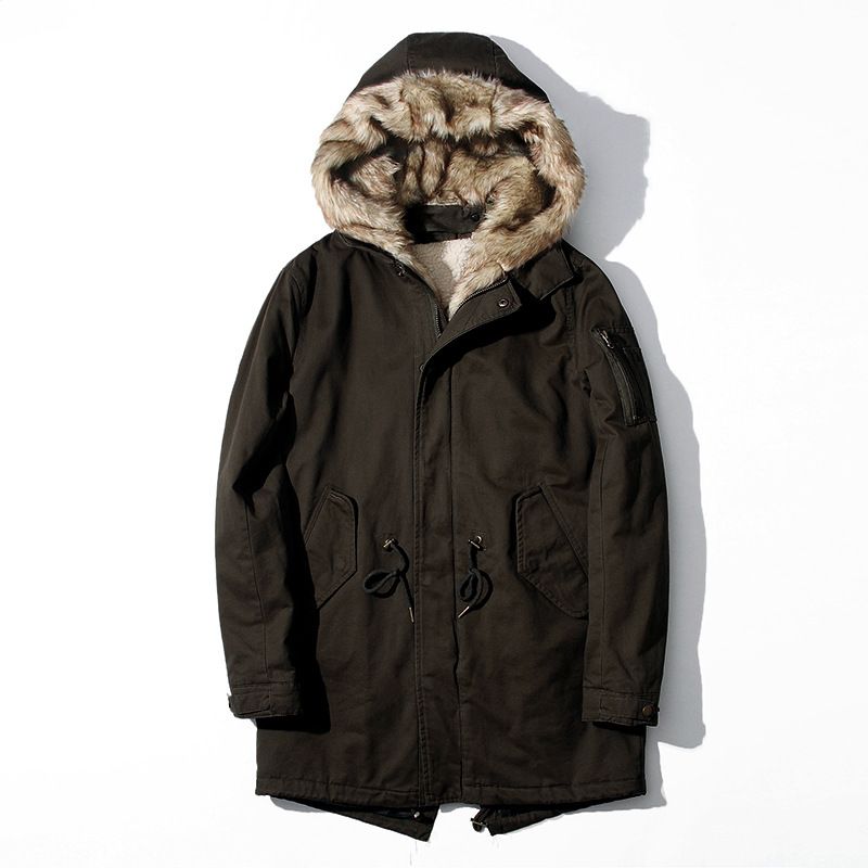 mens big fur hood coat