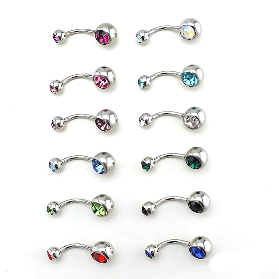 2021 Mix Style Fashion Belly Button Rings 316L Stainless Steel Double