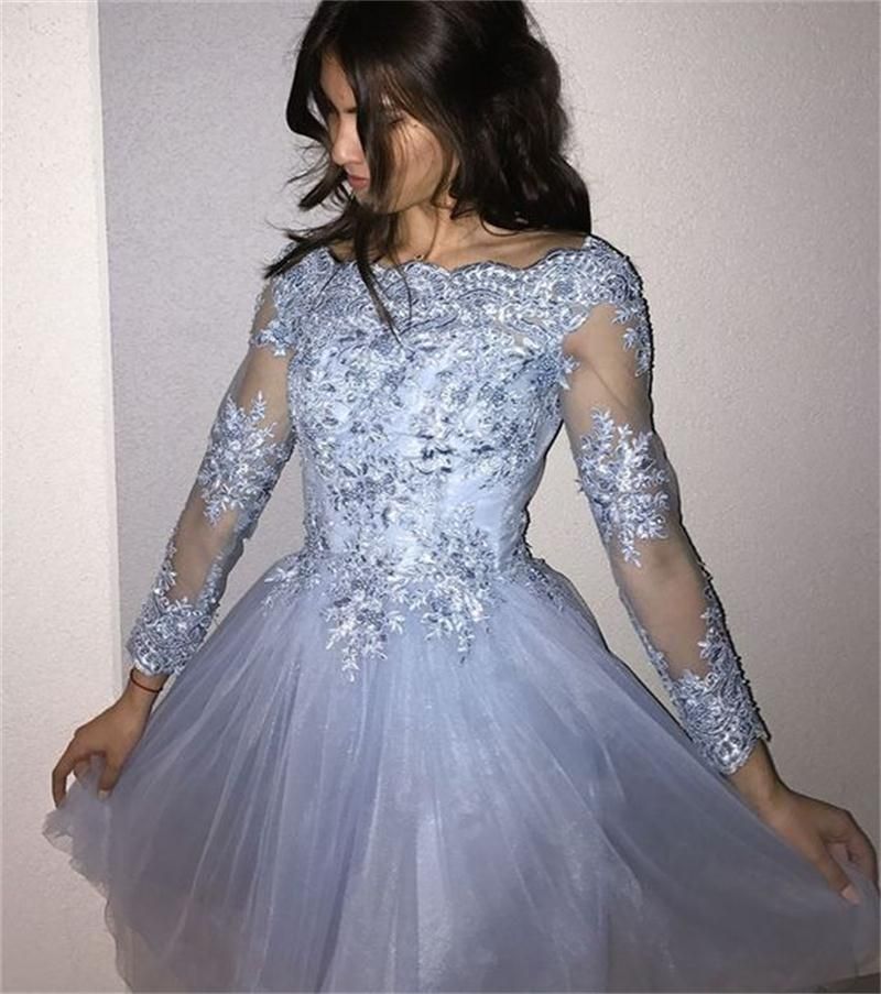 long sleeve formal dresses short