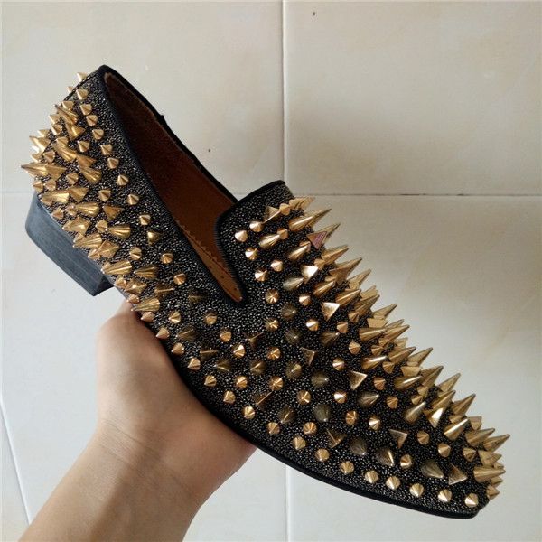 Acquistare Mocassini Borchie Oro Mocassini Uomo Con Spighe E Diamanti  Glitter Pantofola Scarpe Moda Uomo Scarpe Da Sposa Economico | Consegna  Veloce E Qualità | DHgate Italy