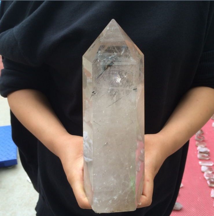 1/2 lb Golden Hematoid Tibet Natural Clear Quartz Crystal Points Wand Specimen 