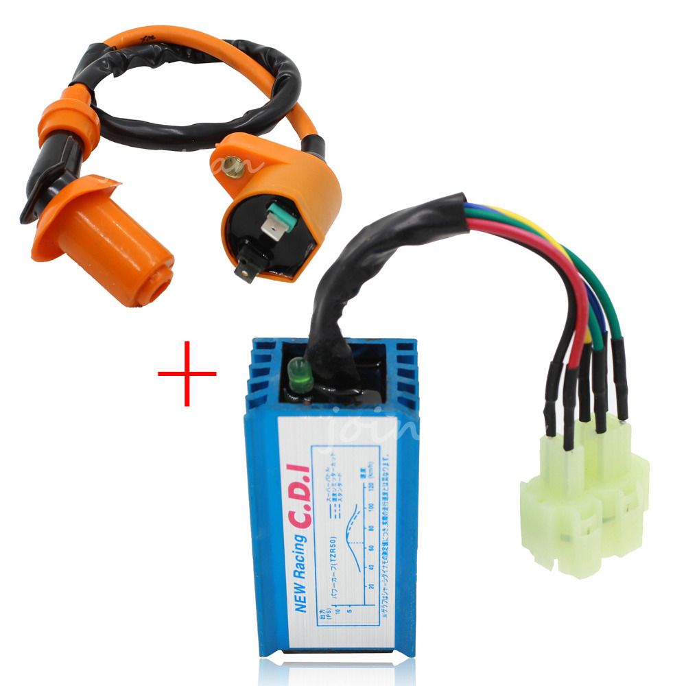 2019 Performance 6 Pin AC Racing CDI Box Ignition Coil For ... 139qmb 50cc scooter wiring diagram 