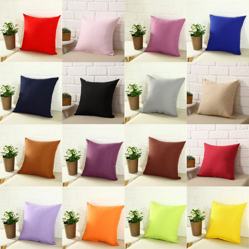 Pillowcase Pure Color Polyester White Pillow Cover Cushion Cover Decor