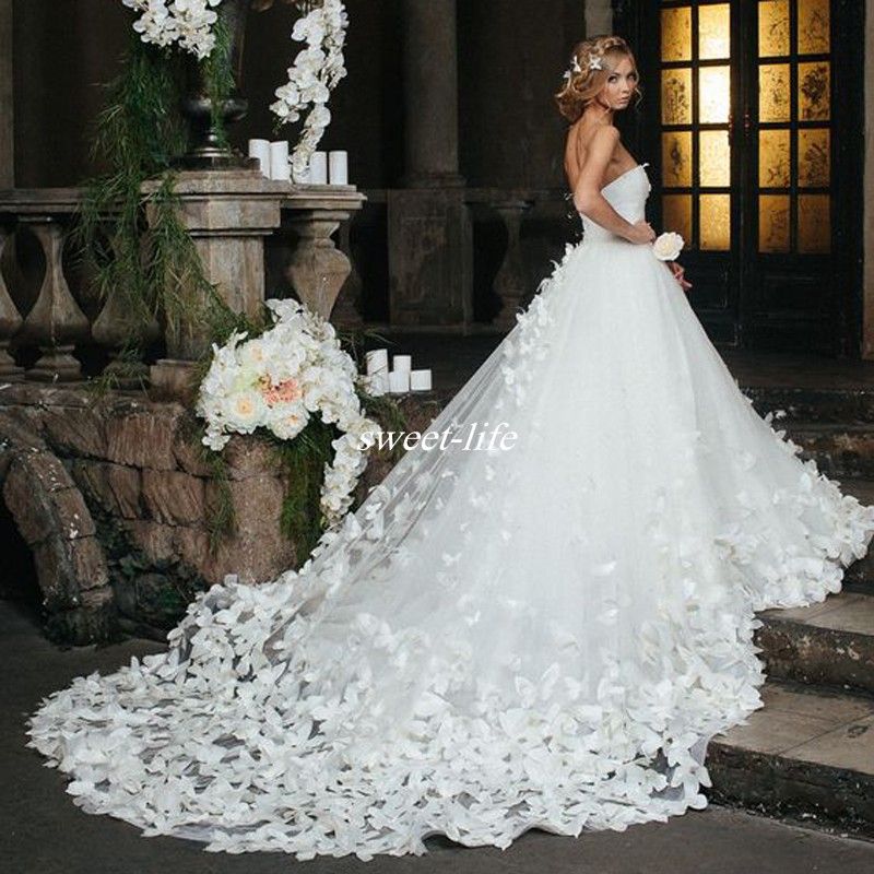 Compre Couture 2020 Princesa Vestidos De Novia Con Flores Mariposas Árabe  Oriente Medio Iglesia Jardín Vestidos De Novia A 139,06 € Del Sweet Life |  Es.Dhgate.Com