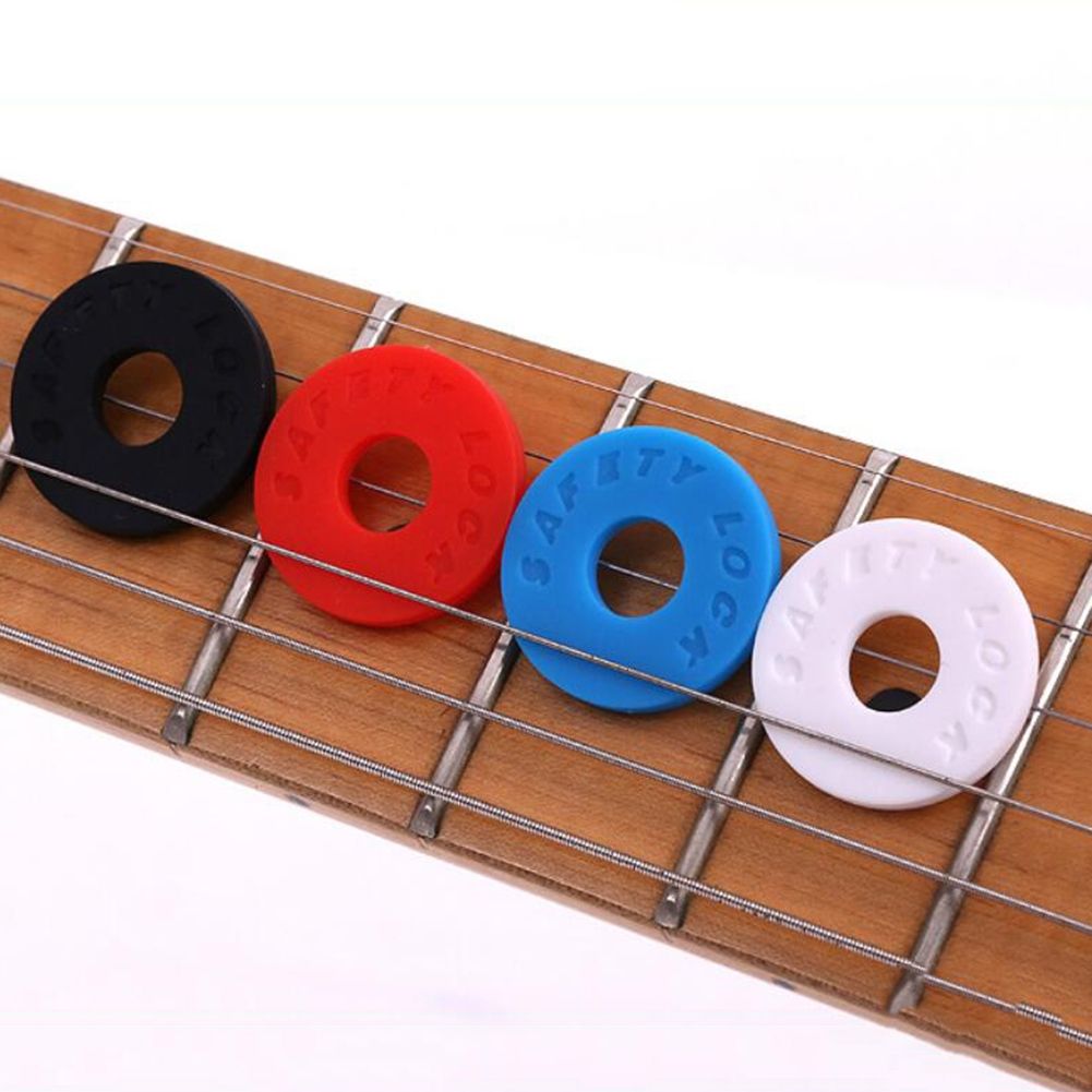 Guitar Strap Block Rubber Safety Lock Washer Acoustic Electric Guitar