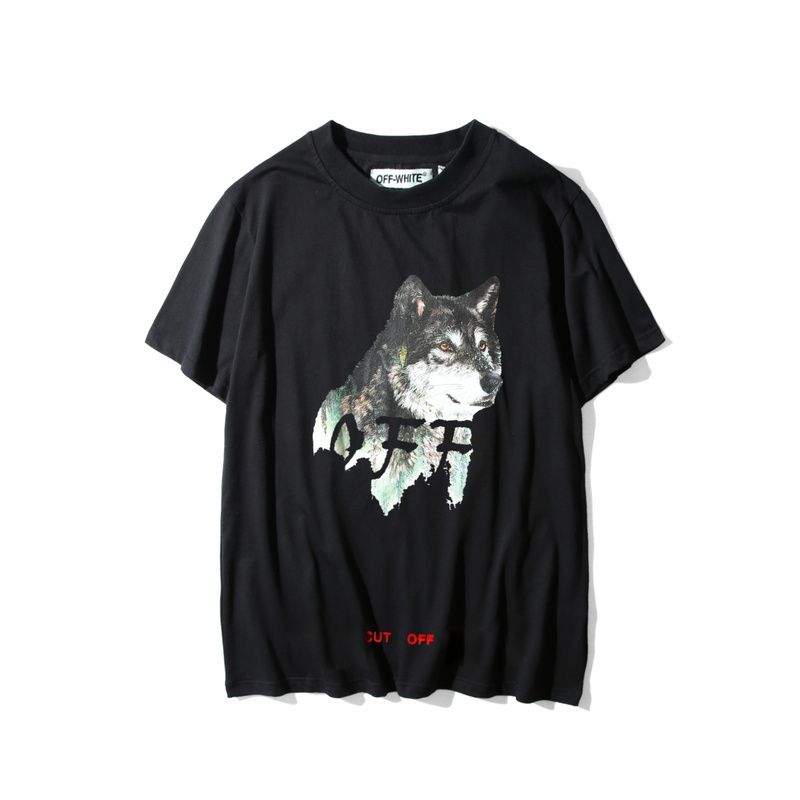 off white wolf tee