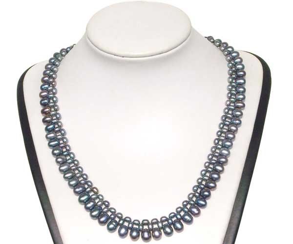 2021 Triple Strands Pearl Necklace 18inch Long , 925 Sterling Silver