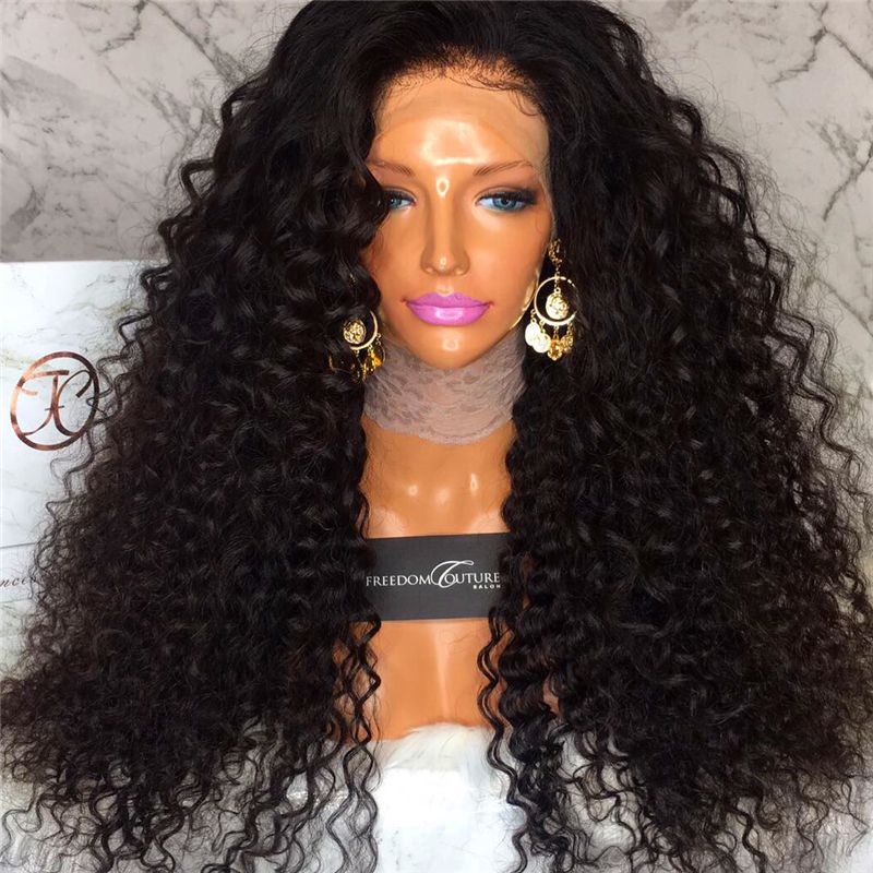 100 Human Hair Wigs Lace Front Malaysian Curly Hair Full Lace Wig