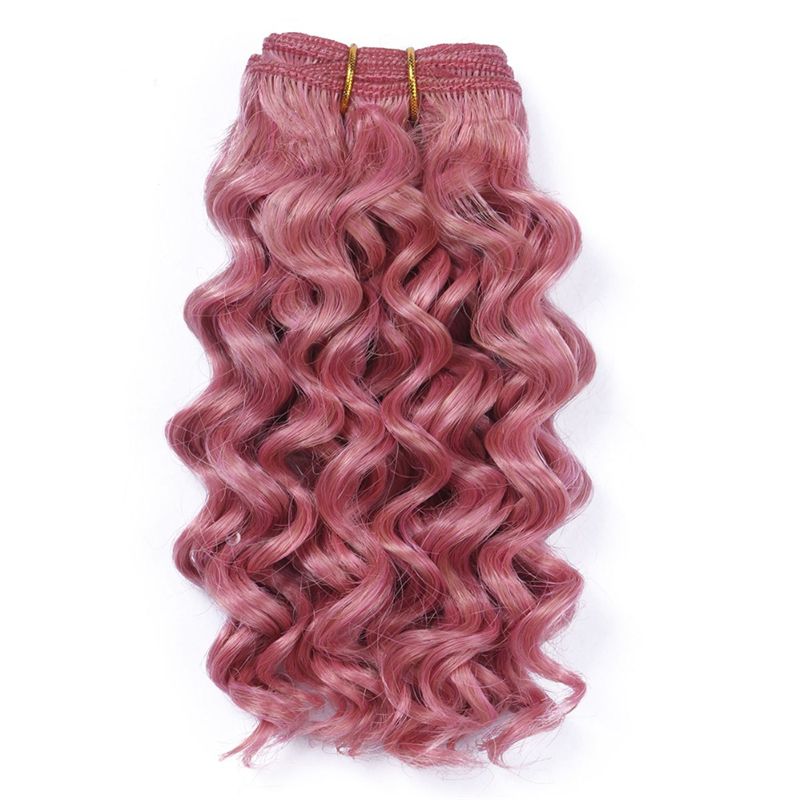 Rose Pink Deep Curly Hair Bundles Good Quality Rose Pink Brazilian