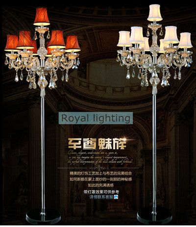 2018 7 Arm Large Wedding Led Floor Lamps Tall Candelabra Modern 2018 7 Arm Large Wedding Led Floor Lamps Tall Candelabra Modern Party Glass Candle Holders Living Room Crystal Light With Lamp Shade From