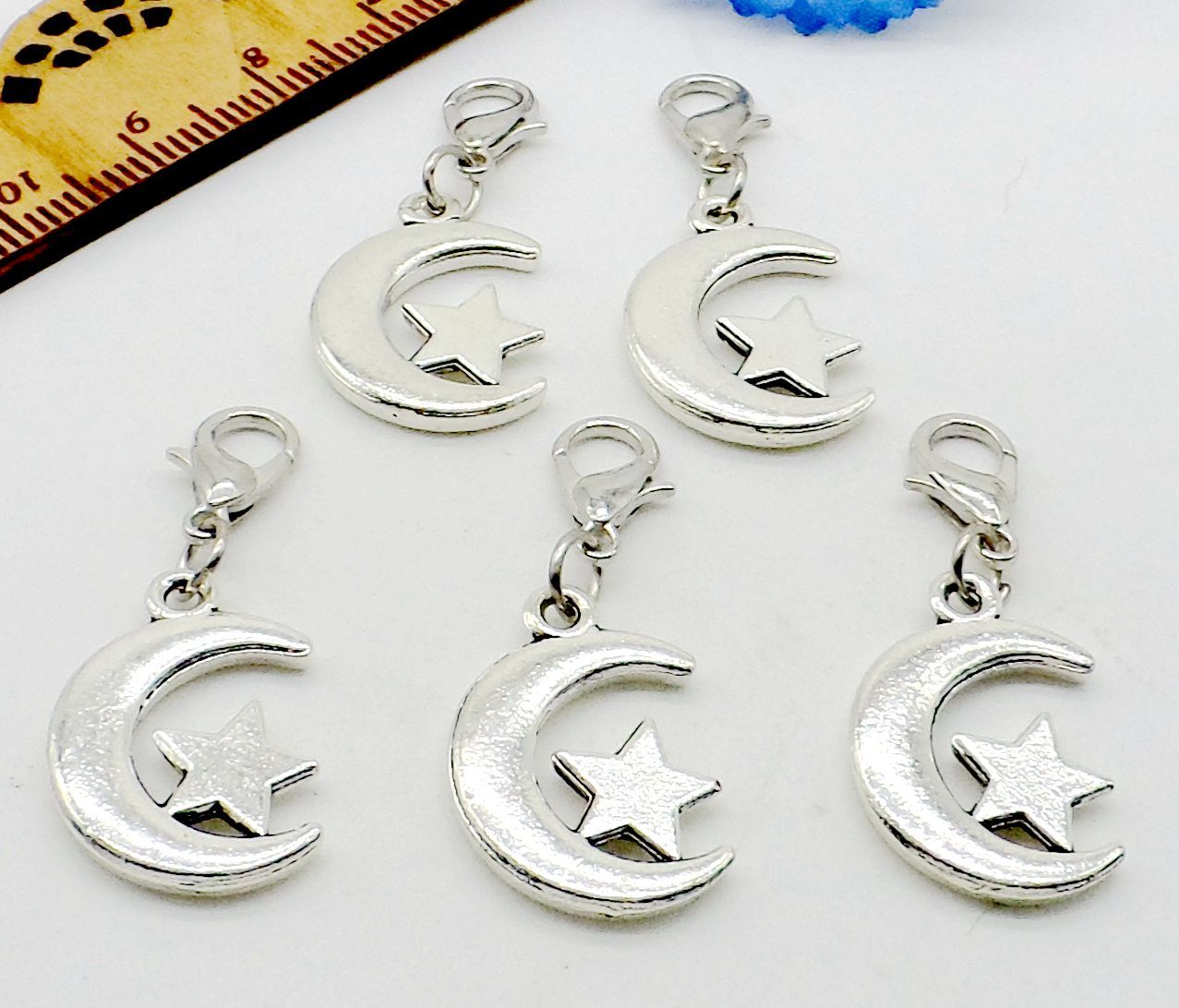 5Pcs Tibetan Silver Tone Jesus Cross Round Spacer Beads Charms 15mm