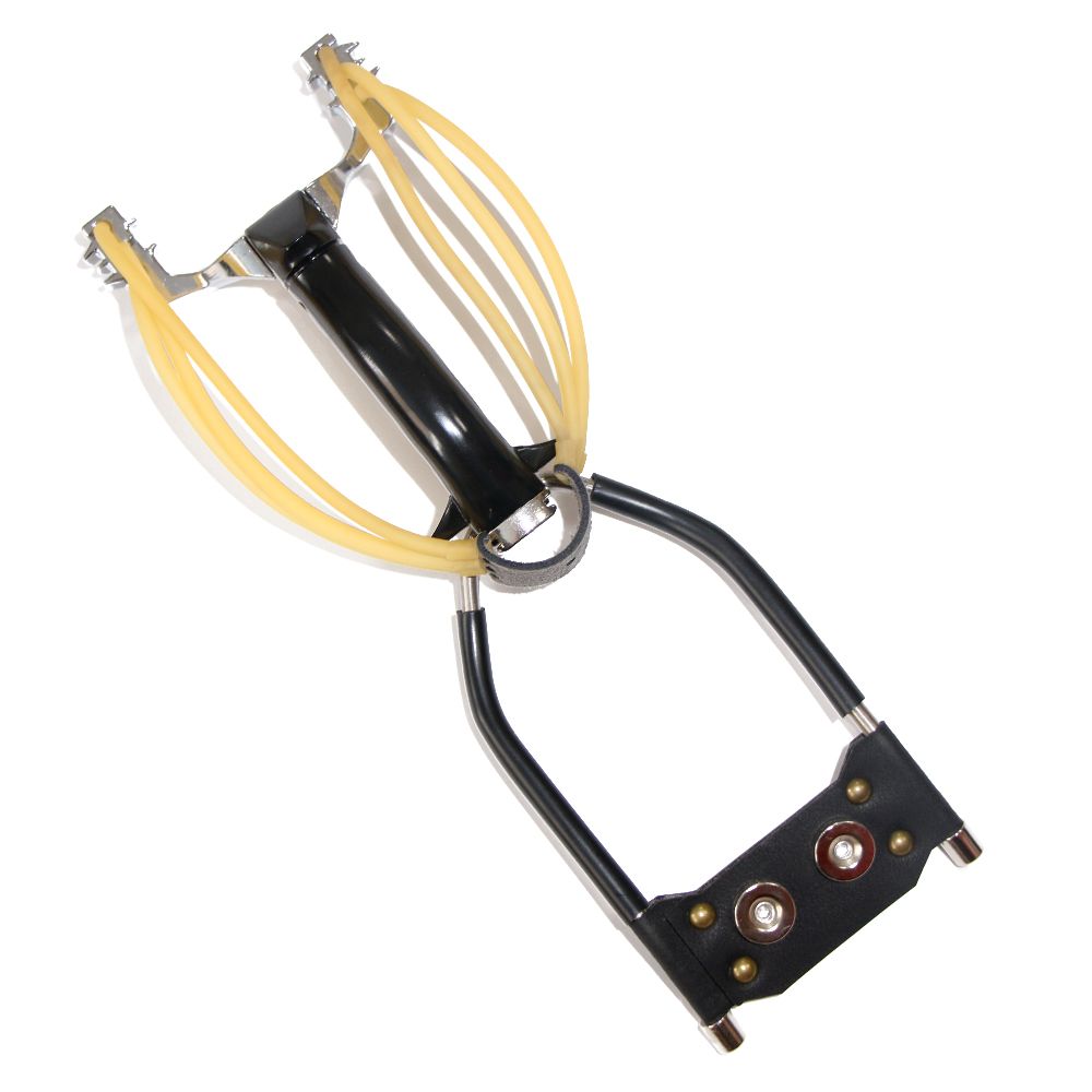 2021 Professional Hunting Catapult Slingshot Black Steel Hunter Outdoor