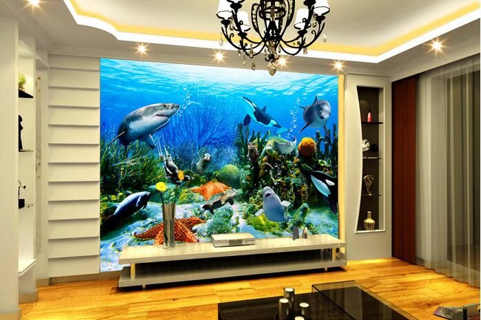 Underwater Wall Mural 3d room wallpaper custom photo mural underwater world dolphin Underwater Wall Mural 3d room wallpaper custom photo mural underwater world dolphin