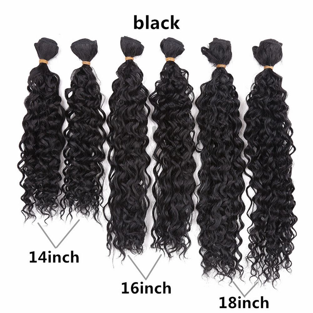 2019 Kinky Curly Hair Jerry Curly Sew In Weave Synthetic Hair