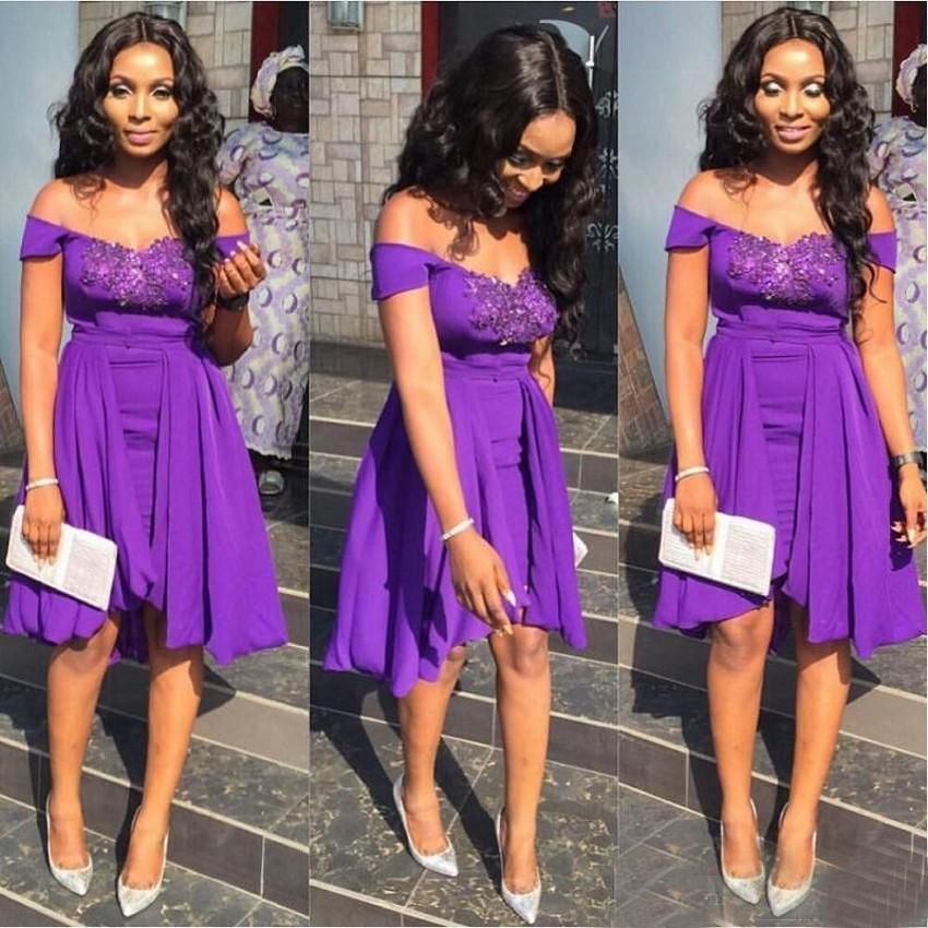 short purple wedding dresses