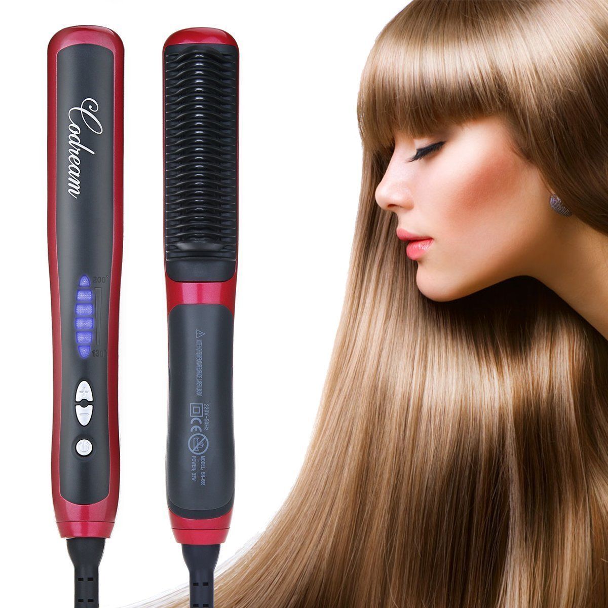 HQT 908 Hair Straightener Comb Tourmaline Ceramic Iron Hair