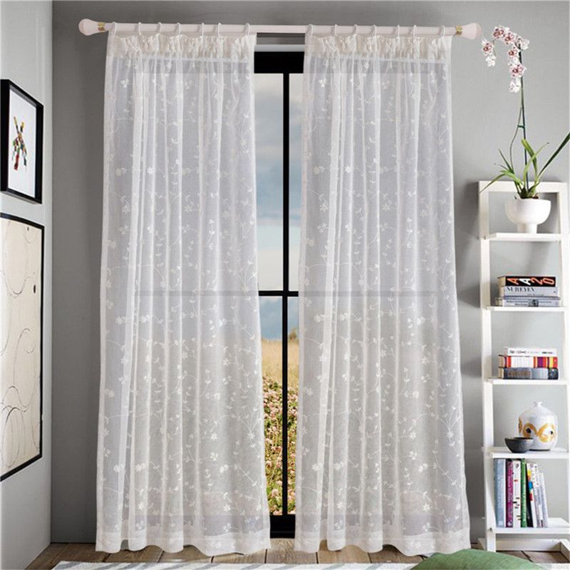 Coloful Floral Tulle Voile Door Window Curtain Drape Panel Sheer