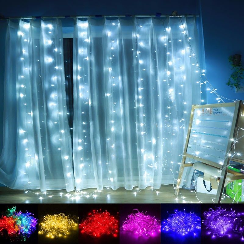 10*3m LED Curtain Light Christmas Ornament Flash Colored Fairy Wedding