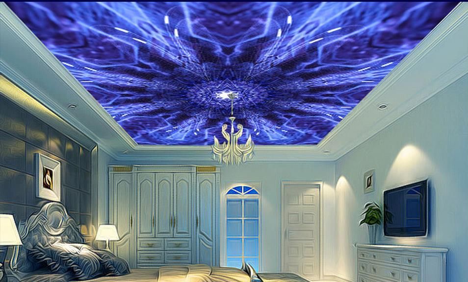 Custom 3d Ceiling Photo Mural Starry Sky 3 D Wallpaper For C87