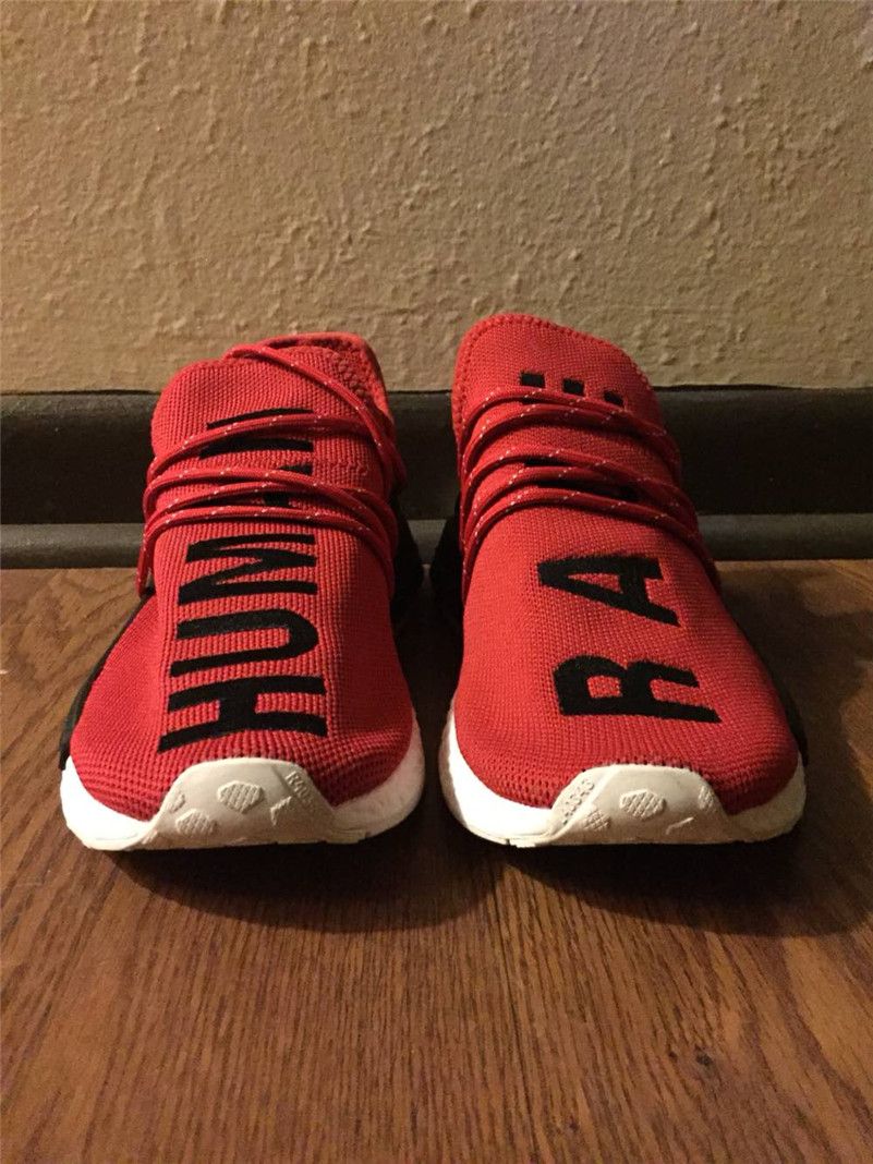 Red Vamp Laceless Sneakers New Vogue NMD Pharrell Williams Running Shoes Mesh Upper Rubber Sole 