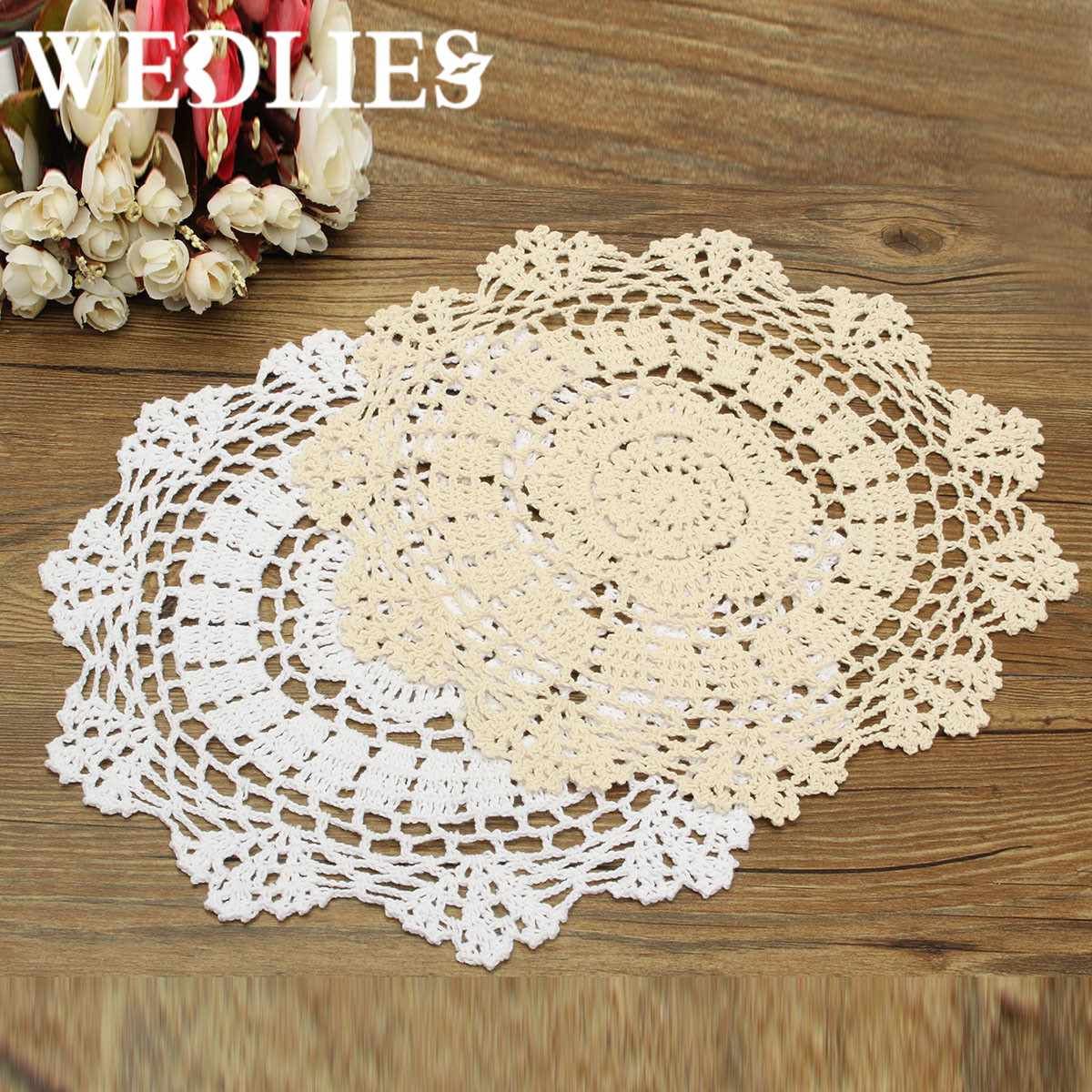 Whole Round Retro Crochet Lace Doilies Fl Placemat Coasters Whole Round Retro Crochet Lace Doilies Fl Placemat Coasters Home Coffee Table Design Decorative Crafts Textiles 30cm Craft Contemporary