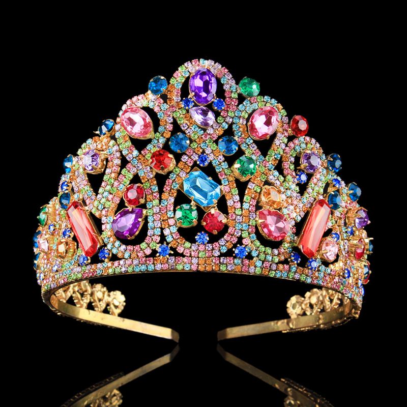 2019 New Designer Bridal Tiara Crown Luxury Colorful Zircon Crystal