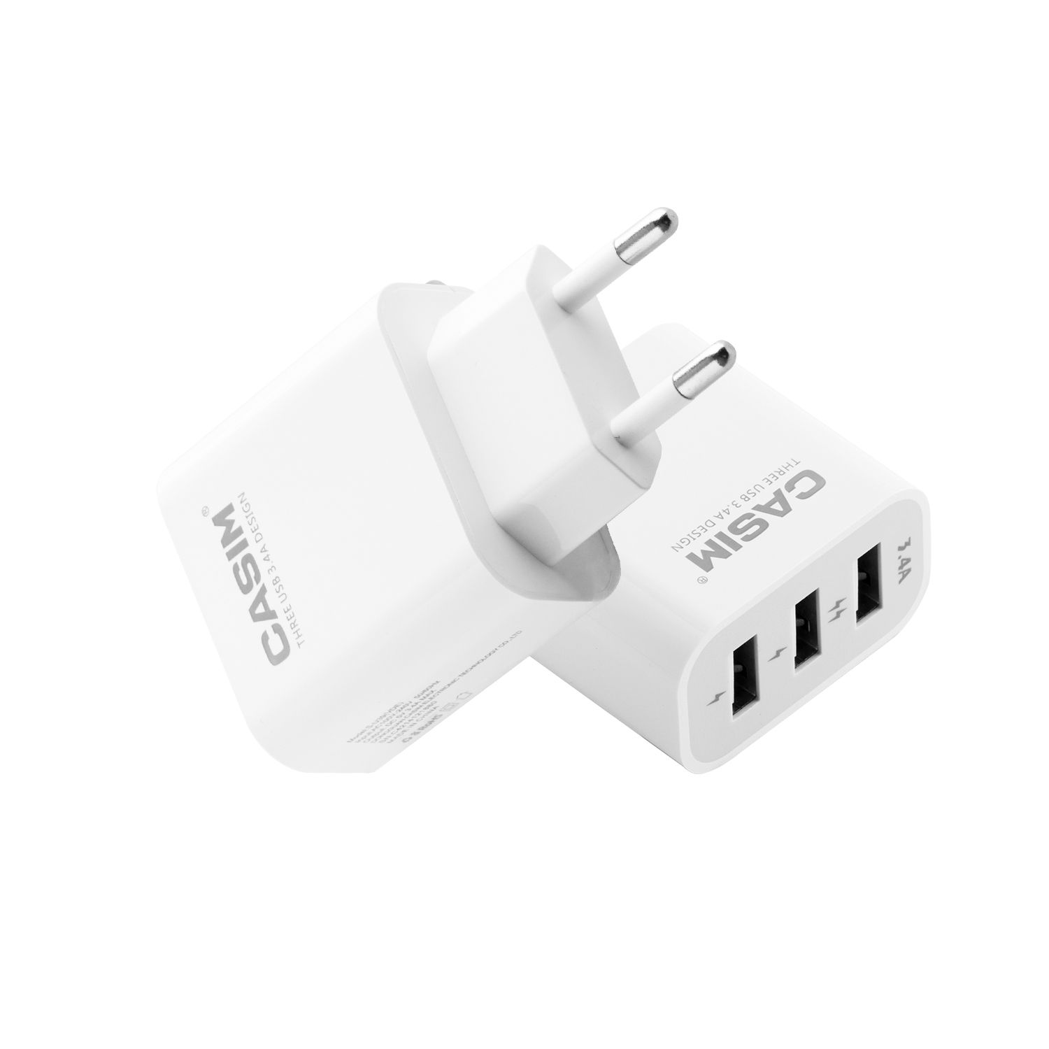 Casim originale de haute qualité 5V 3.4A rapide Chargeur universel Voyage US EU Accueil Chargeur 3 ports USB Charges Quick Smart