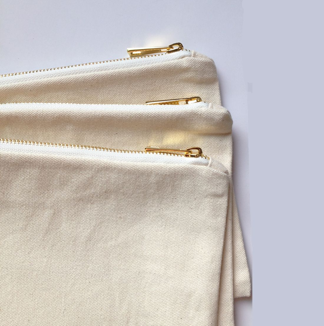 2021 7x10inches Blank Natural Cotton Canvas Makeup Bag With Matching