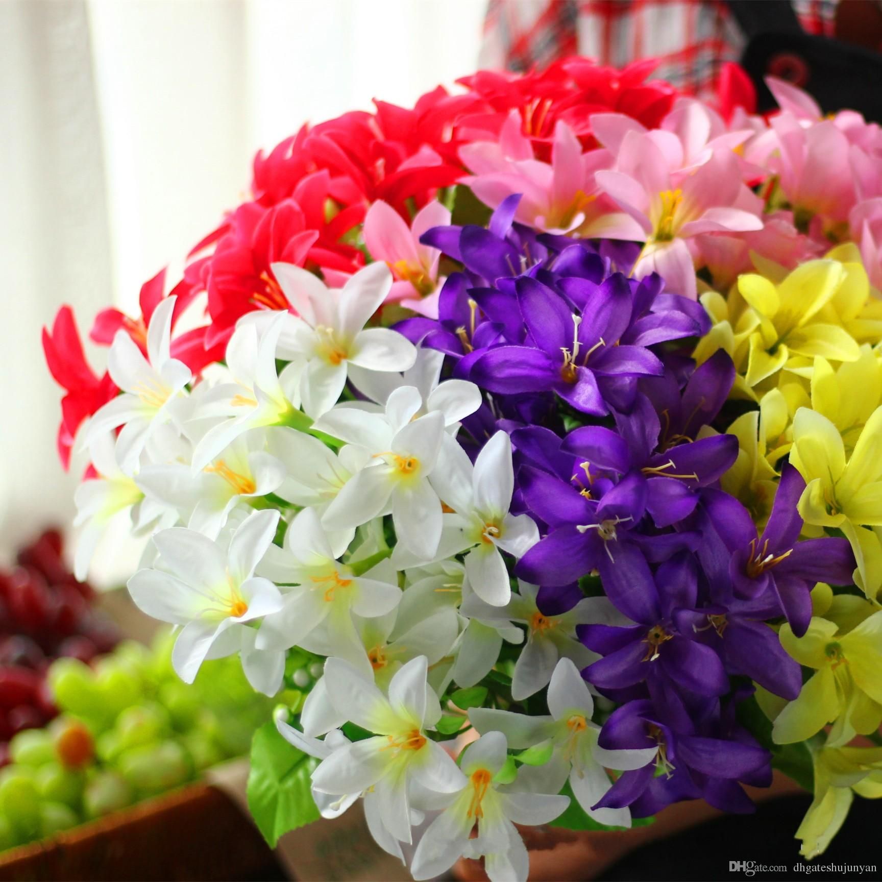 2019 Artificial Flower Fake Mini Lily 30 Heads Bouquet Craft Wedding