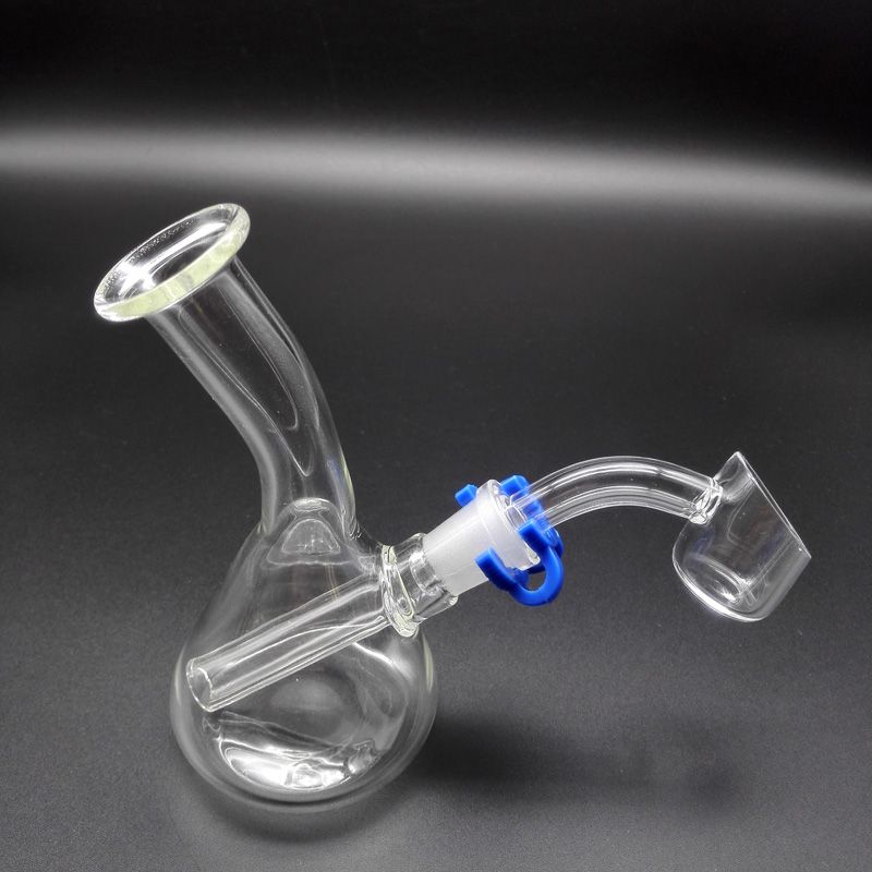 4 Inch Mini Glass Beaker Bongs With 2mm Quartz Banger Nail & Keck Clips ...