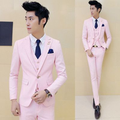 2019 wholesale jacket vest pant pink tuxedo slim fit boys prom suits