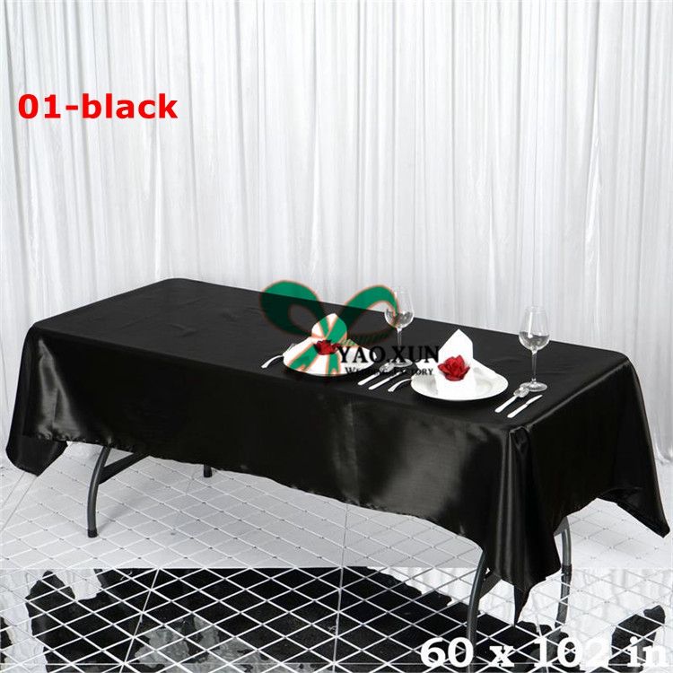 60 102 Rectangular Satin Table Cloth Cheap Wedding Tablecloth