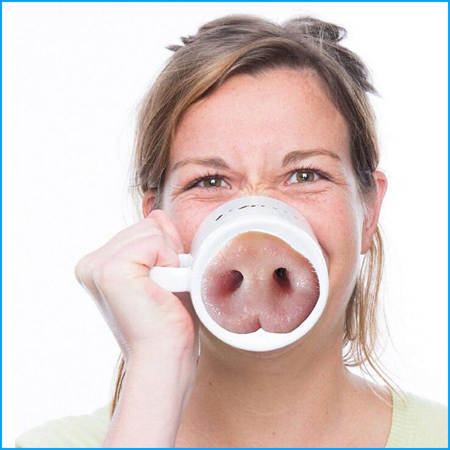 pink pig nose coffee tea mug ceramic miss piggy cup office