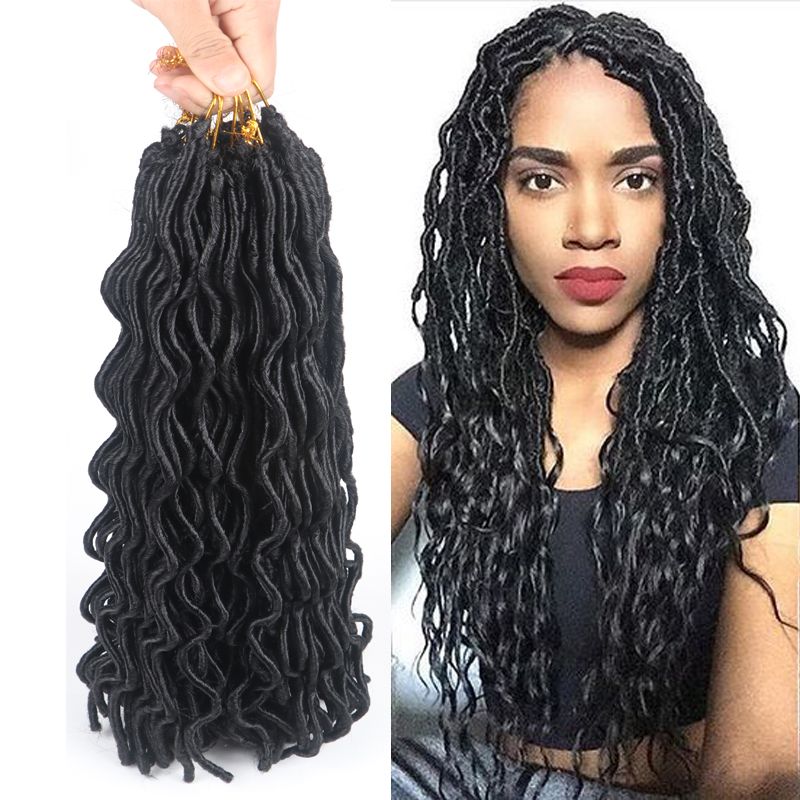 2018 24 curly faux locs 24 roots synthetic hair wavy faux