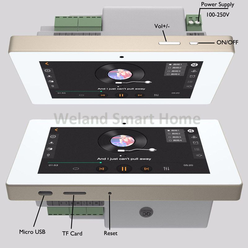 5touch Screen Multi Room Audio Visual System,New Room AUX In/USB/TF