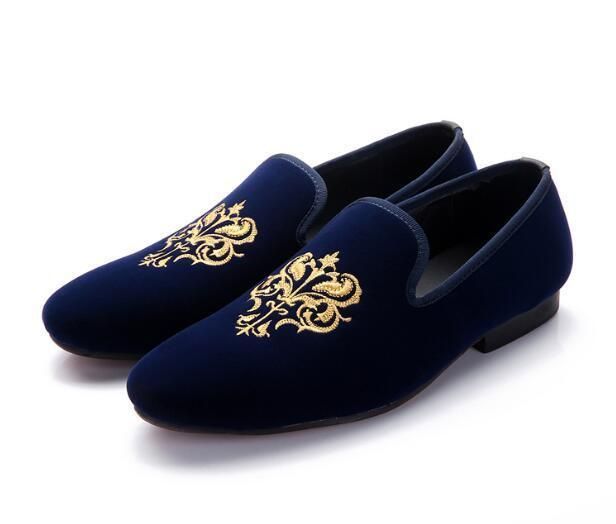 Men's Casual Embroidery Slip On Loafer Shoes Men's Casual Embroidery Slip On Loafer Shoes
