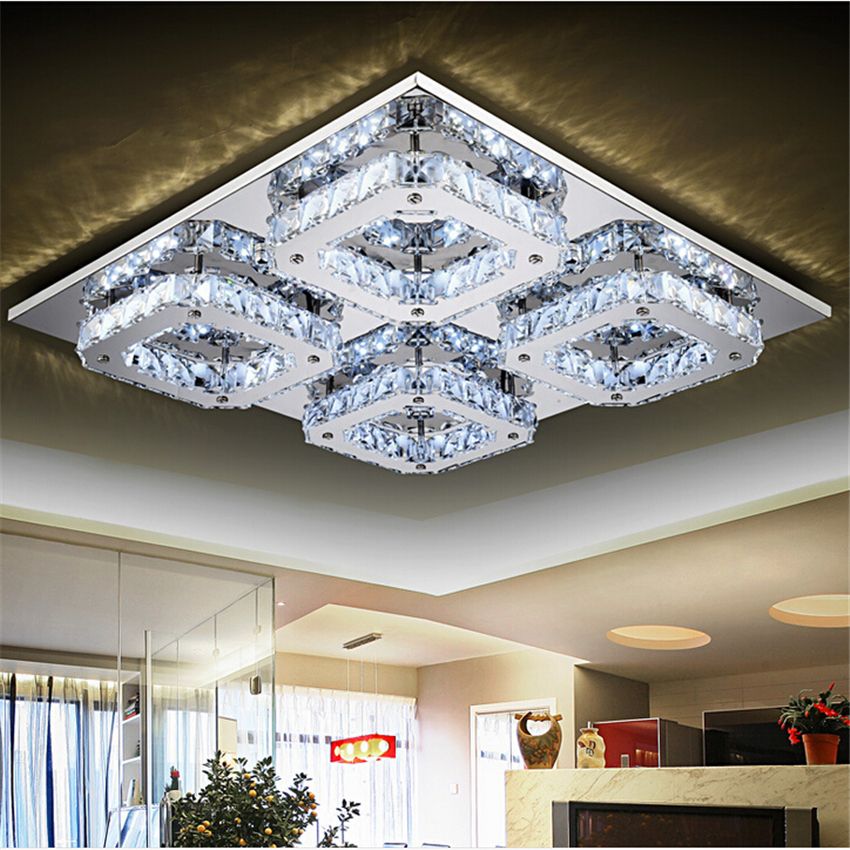 2018 Modern Led Crystal Light Square Surface Mounted Lamp 2018 Modern Led Crystal Light Square Surface Mounted Lamp Chandeliers Ceiling Fixture For Aisle Corridor Foyer Living Room From Ok360