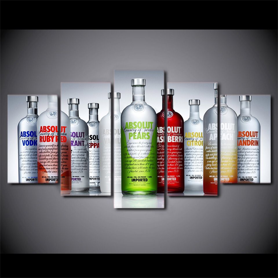 Canvas Art Absolut Alcohol Bottles HD Printed Home Decor Canvas
