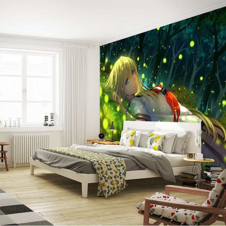 Großhandel Anime Mädchen Wallpaper Sakura Fototapete Japanische Anime