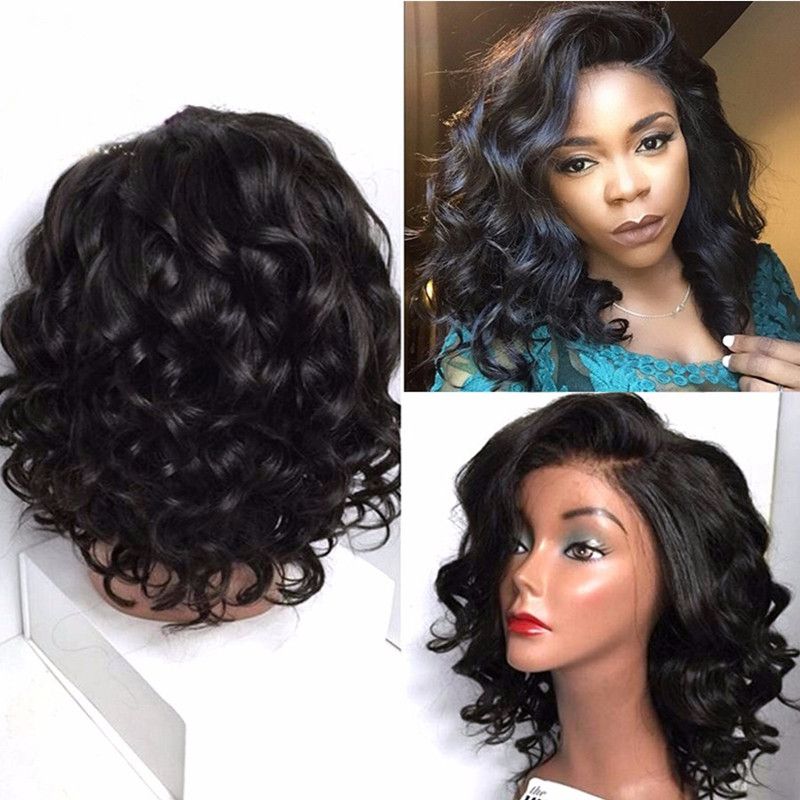 Stock 150density Body Wave Short Bob Haircut Heat Resistant Fiber