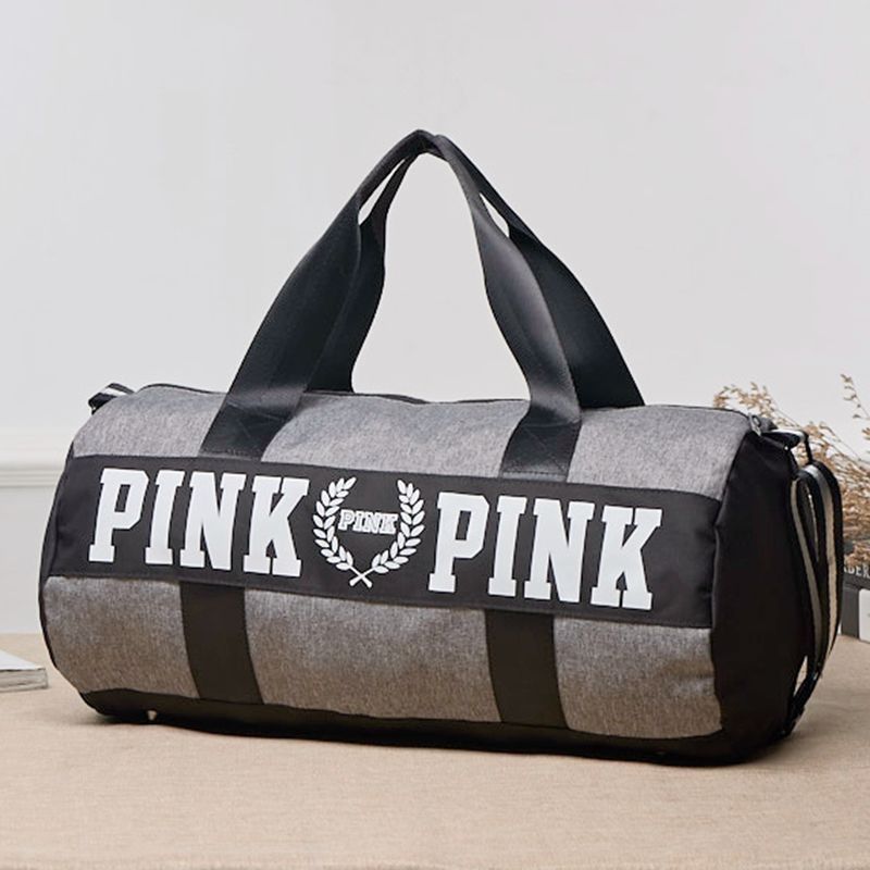Pink Brand Handbags Duffle Bags Fashion Women Pink Letter Unisex Shoulder Bag Canvas Girl Pink ...