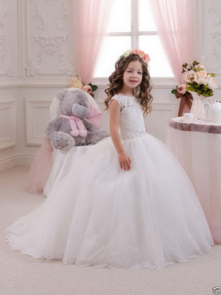 2019 Flower Girl Dress Communion Party Prom Princess Pageant Bridesmaid Wedding