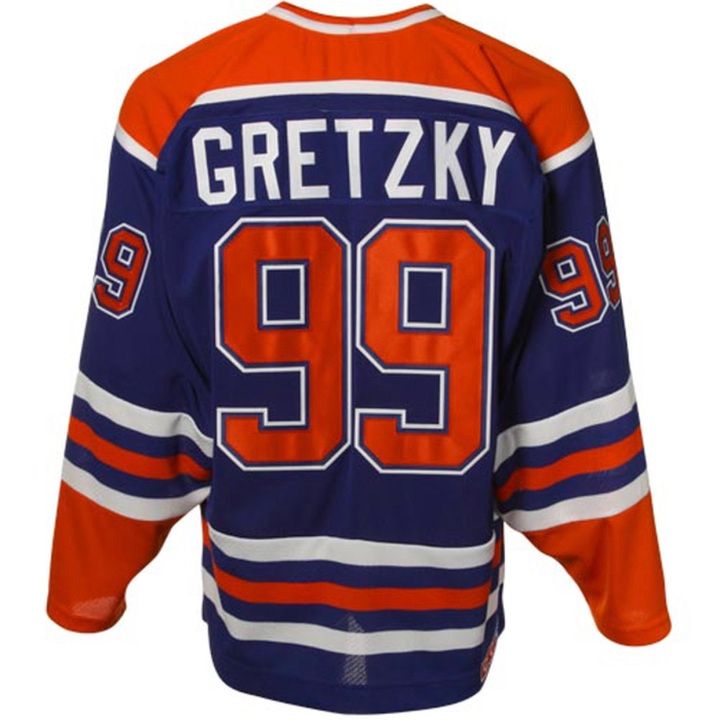 2021 Mens Edmonton Oilers Hockey Jerseys 99 Gretzky Royal Home Premier