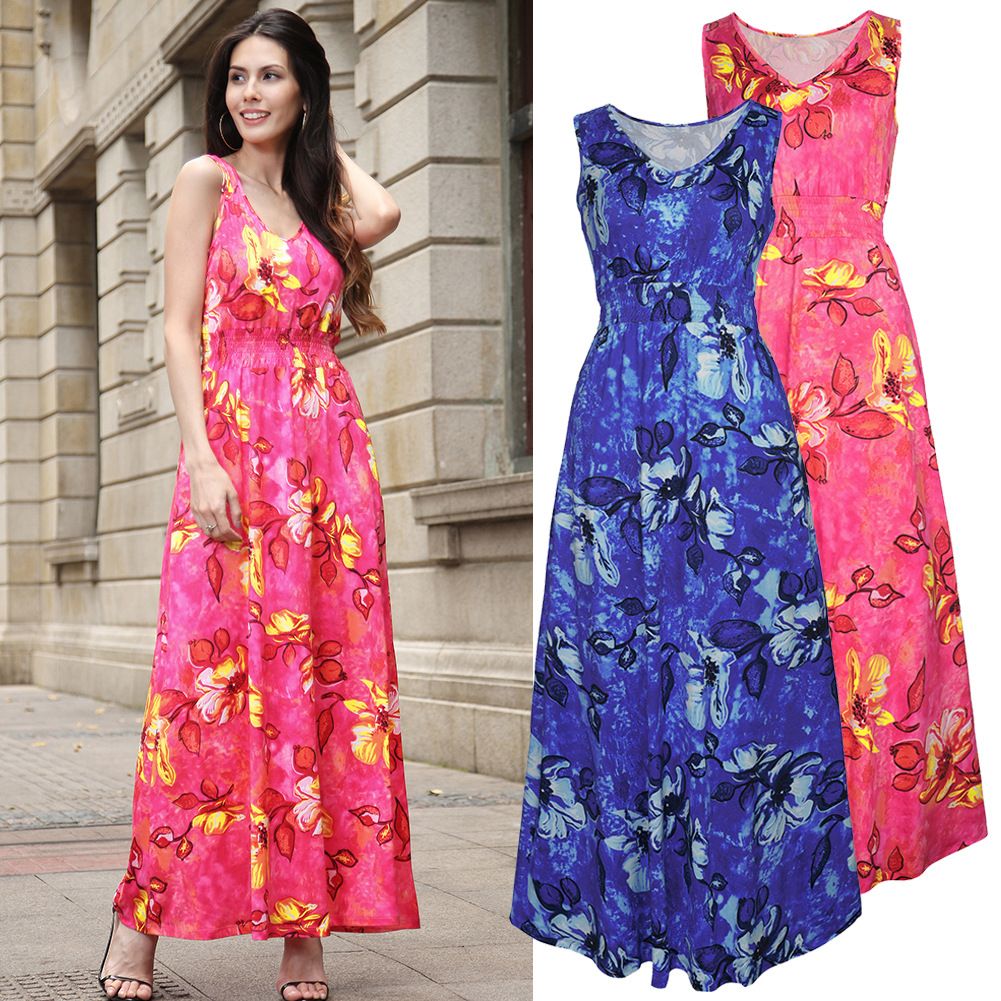 printed one piece long dress